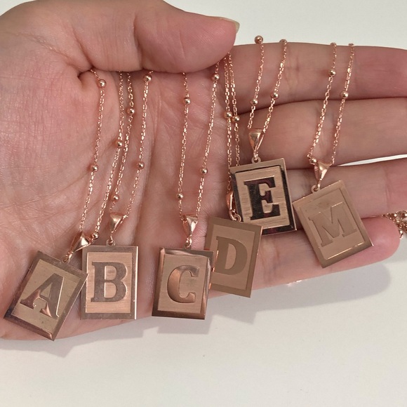 925 Sterling Silver Initial Beaded Necklace - Picture 8 of 11